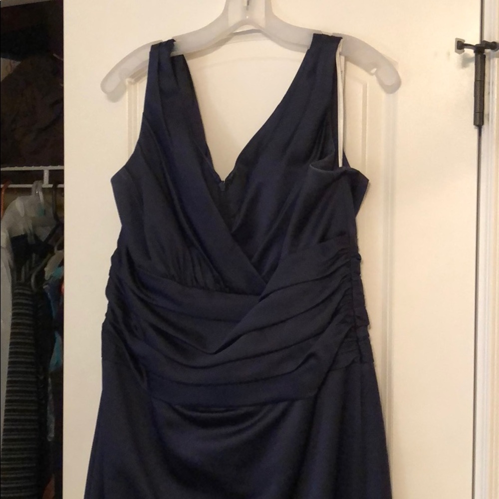 Floor length sleeveless bridesmaid dress